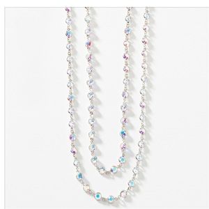 NWOT Crystal Aurore Boreale Long Necklace
